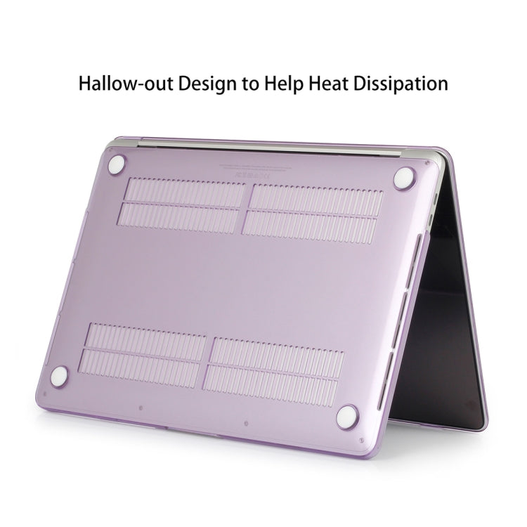 ENKAY Hat-Prince 3 in 1 For MacBook Pro 13 inch A2289 / A2251 (2020) Crystal Hard Shell Protective Case + US Version Ultra-thin TPU Keyboard Protector Cover + Anti-dust Plugs Set(Purple) by ENKAY