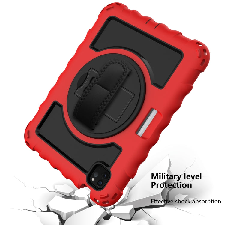 For iPad Air 2022 / 2020 10.9 360 Degree Rotation PC + Silicone Shockproof Combination Case with Holder & Hand Grip Strap & Neck Strap & Pen Slot Holder(Red) - iPad Air (2022) / (2020) 10.9 Cases by buy2fix | Online Shopping UK | buy2fix