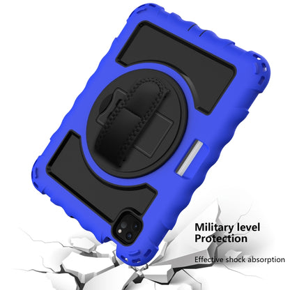 For iPad Air 2022 / 2020 10.9 360 Degree Rotation PC + Silicone Shockproof Combination Case with Holder & Hand Grip Strap & Neck Strap & Pen Slot Holder(Blue) - iPad Air (2022) / (2020) 10.9 Cases by buy2fix | Online Shopping UK | buy2fix