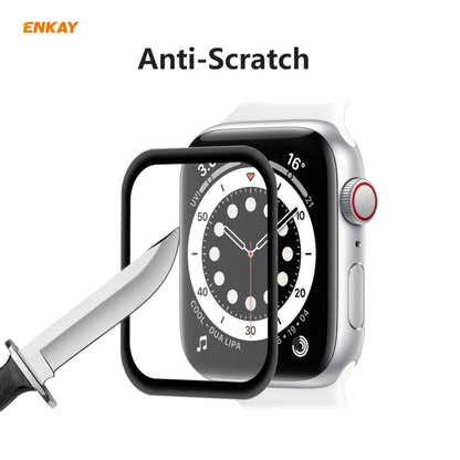 2 PCS For Apple Watch Series 6/5/4/SE 40mm ENKAY Hat-Prince 3D Full Screen PET Curved Hot Bending HD Screen Protector Film(Black) - Watch Cases by ENKAY | Online Shopping UK | buy2fix