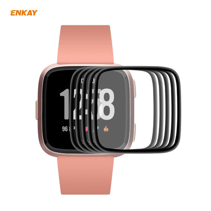 5 PCS For Fitbit Versa 3 / Fitbit Sense ENKAY Hat-Prince 3D Full Screen Soft PC Edge + PMMA HD Screen Protector Film - Screen Protector by ENKAY | Online Shopping UK | buy2fix