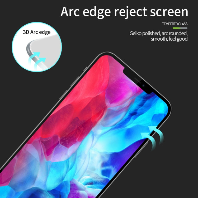 For iPhone 12 / 12 Pro MOFI 9H 3D Explosion-proof Curved Screen Tempered Glass Film(Black) - iPhone 12 / 12 Pro Tempered Glass by MOFI | Online Shopping UK | buy2fix