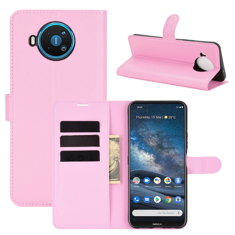 For Nokia 8.3 5G Litchi Texture Horizontal Flip Protective Case with Holder & Card Slots & Wallet(Pink) - Nokia Cases by buy2fix | Online Shopping UK | buy2fix