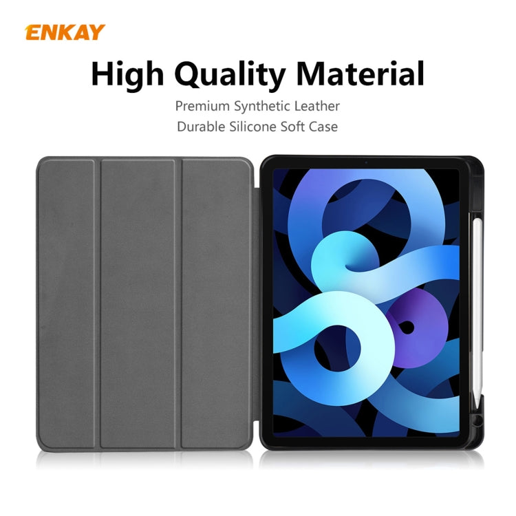 For iPad Air 11 2024 / Pro 11 2018 / Air 10.9 2022 ENKAY TPU Leather Smart Tablet Case with Pen Slot(Dark Blue) - iPad Air (2022) / (2020) 10.9 Cases by ENKAY | Online Shopping UK | buy2fix