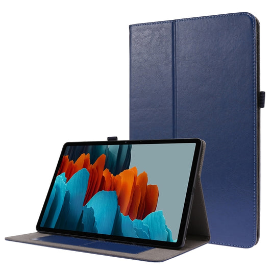 For Samsung Galaxy Tab S8+ / Tab S8 Plus / Tab S7 FE / Tab S7+ T970/T976B 2-Folding Business Horizontal Flip PU Leather Case with Card Slots & Holder(DeepBlue) by buy2fix