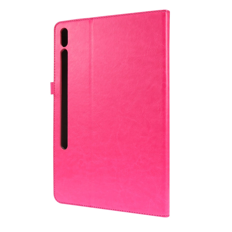 For Samsung Galaxy Tab S8+ / Tab S8 Plus / Tab S7 FE / Tab S7+ T970/T976B 2-Folding Business Horizontal Flip PU Leather Case with Card Slots & Holder(RoseRed) by buy2fix