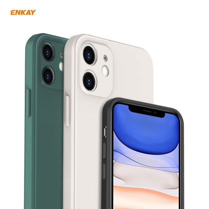 For iPhone 11 Hat-Prince ENKAY ENK-PC064 Liquid Silicone Straight Edge Shockproof Protective Case(Beige) - iPhone 11 Cases by ENKAY | Online Shopping UK | buy2fix