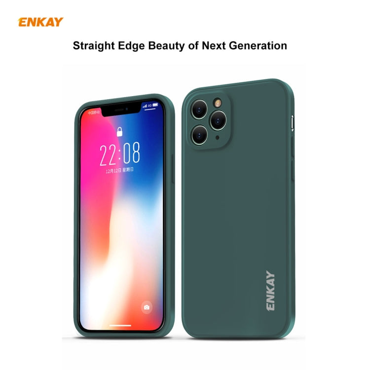 For iPhone 11 Pro Hat-Prince ENKAY ENK-PC065 Liquid Silicone Straight Edge Shockproof Protective Case(Light Green) - iPhone 11 Pro Cases by ENKAY | Online Shopping UK | buy2fix