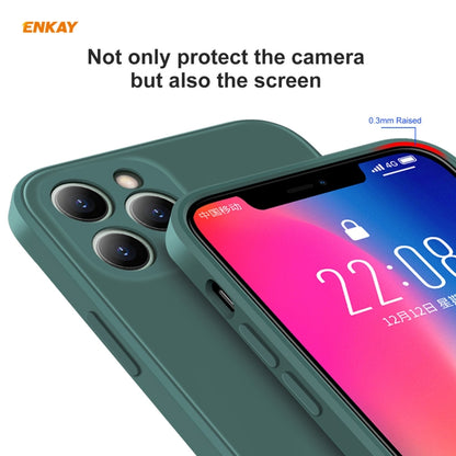 For iPhone 11 Pro Hat-Prince ENKAY ENK-PC065 Liquid Silicone Straight Edge Shockproof Protective Case(Light Green) - iPhone 11 Pro Cases by ENKAY | Online Shopping UK | buy2fix