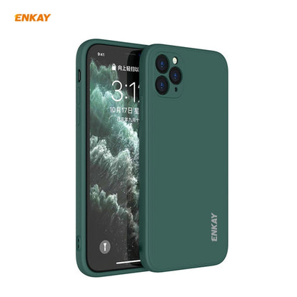 For iPhone 11 Pro Max Hat-Prince ENKAY ENK-PC066 Liquid Silicone Straight Edge Shockproof Protective Case(Dark Green) - iPhone 11 Pro Max Cases by ENKAY | Online Shopping UK | buy2fix