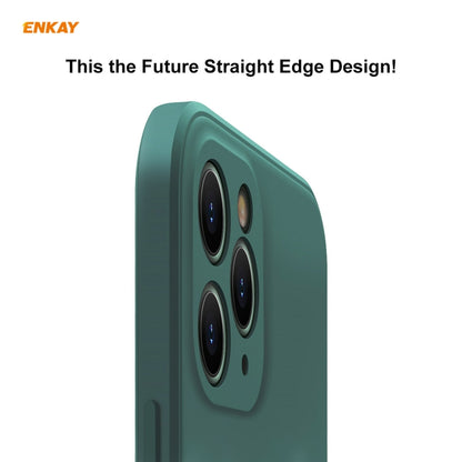 For iPhone 11 Pro Max Hat-Prince ENKAY ENK-PC066 Liquid Silicone Straight Edge Shockproof Protective Case(Dark Green) - iPhone 11 Pro Max Cases by ENKAY | Online Shopping UK | buy2fix