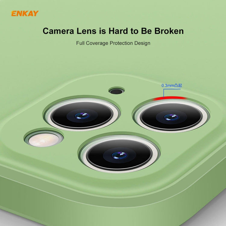 For iPhone 11 Pro Max Hat-Prince ENKAY ENK-PC066 Liquid Silicone Straight Edge Shockproof Protective Case(Dark Green) - iPhone 11 Pro Max Cases by ENKAY | Online Shopping UK | buy2fix