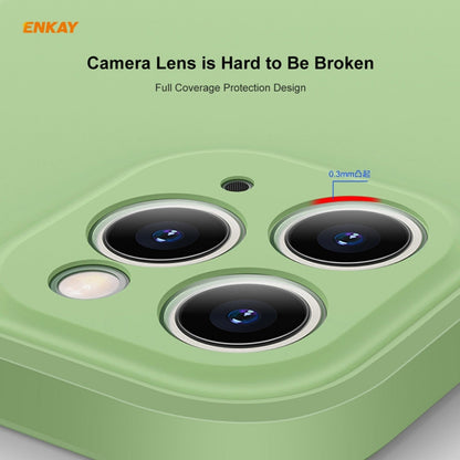 For iPhone 11 Pro Max Hat-Prince ENKAY ENK-PC066 Liquid Silicone Straight Edge Shockproof Protective Case(Dark Green) - iPhone 11 Pro Max Cases by ENKAY | Online Shopping UK | buy2fix