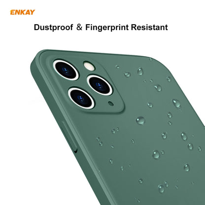 For iPhone 11 Pro Max Hat-Prince ENKAY ENK-PC066 Liquid Silicone Straight Edge Shockproof Protective Case(Dark Green) - iPhone 11 Pro Max Cases by ENKAY | Online Shopping UK | buy2fix