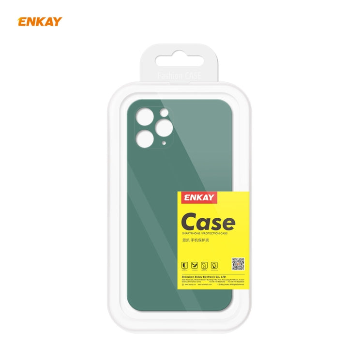 For iPhone 11 Pro Max Hat-Prince ENKAY ENK-PC066 Liquid Silicone Straight Edge Shockproof Protective Case(Dark Green) - iPhone 11 Pro Max Cases by ENKAY | Online Shopping UK | buy2fix