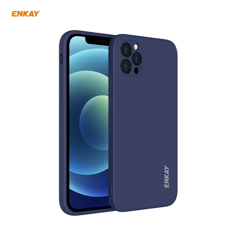 For iPhone 12 Pro Max Hat-Prince ENKAY ENK-PC070 Liquid Silicone Straight Edge Shockproof Protective Case(Navy Blue) - iPhone 12 Pro Max Cases by ENKAY | Online Shopping UK | buy2fix