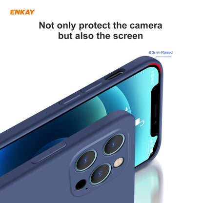 For iPhone 12 Pro Max Hat-Prince ENKAY ENK-PC070 Liquid Silicone Straight Edge Shockproof Protective Case(Navy Blue) - iPhone 12 Pro Max Cases by ENKAY | Online Shopping UK | buy2fix