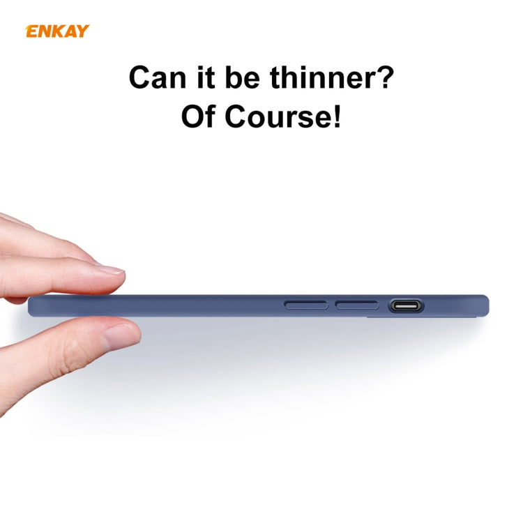 For iPhone 12 Pro Max Hat-Prince ENKAY ENK-PC070 Liquid Silicone Straight Edge Shockproof Protective Case(Navy Blue) - iPhone 12 Pro Max Cases by ENKAY | Online Shopping UK | buy2fix