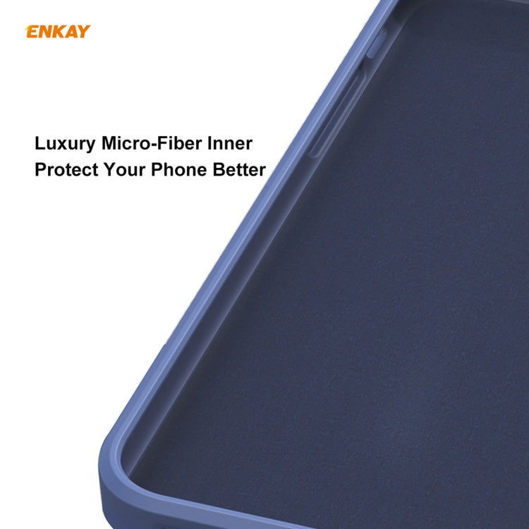 For iPhone 12 Pro Max Hat-Prince ENKAY ENK-PC070 Liquid Silicone Straight Edge Shockproof Protective Case(Navy Blue) - iPhone 12 Pro Max Cases by ENKAY | Online Shopping UK | buy2fix