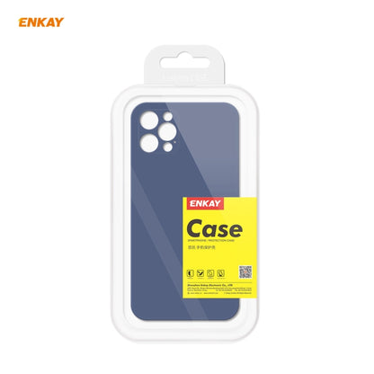 For iPhone 12 Pro Max Hat-Prince ENKAY ENK-PC070 Liquid Silicone Straight Edge Shockproof Protective Case(Navy Blue) - iPhone 12 Pro Max Cases by ENKAY | Online Shopping UK | buy2fix
