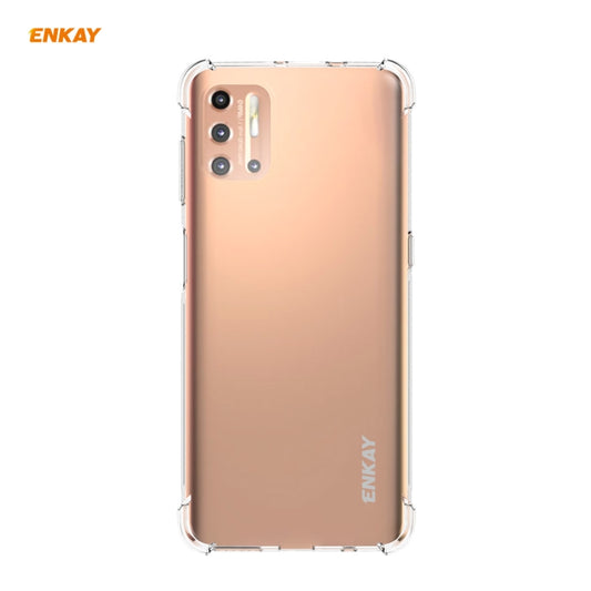 For Motorola Moto G9 Plus Hat-Prince ENKAY Clear TPU Shockproof Case Soft Anti-slip Cover - Motorola Cases by ENKAY | Online Shopping UK | buy2fix
