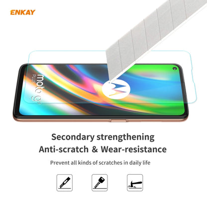 For Motorola Moto G9 Plus Hat-Prince ENKAY Clear TPU Shockproof Case Soft Anti-slip Cover + 0.26mm 9H 2.5D Tempered Glass Protector Film - Motorola Cases by ENKAY | Online Shopping UK | buy2fix