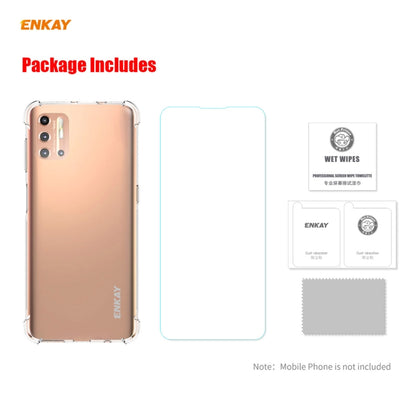 For Motorola Moto G9 Plus Hat-Prince ENKAY Clear TPU Shockproof Case Soft Anti-slip Cover + 0.26mm 9H 2.5D Tempered Glass Protector Film - Motorola Cases by ENKAY | Online Shopping UK | buy2fix