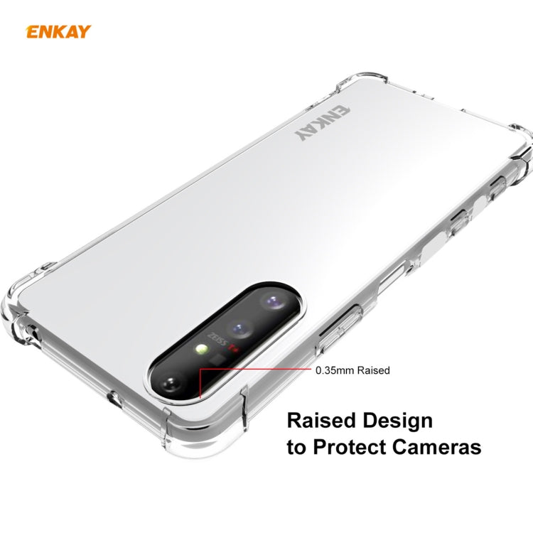 For Sony Xperia 5 II Hat-Prince ENKAY Clear TPU Shockproof Case Soft Anti-slip Cover + 0.26mm 9H 2.5D Full Glue Full Coverage Tempered Glass Protector Film - Sony Cases by ENKAY | Online Shopping UK | buy2fix