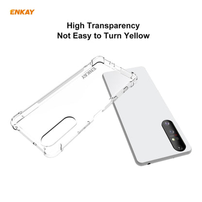 For Sony Xperia 5 II Hat-Prince ENKAY Clear TPU Shockproof Case Soft Anti-slip Cover + 0.26mm 9H 2.5D Full Glue Full Coverage Tempered Glass Protector Film - Sony Cases by ENKAY | Online Shopping UK | buy2fix