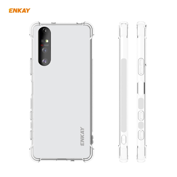 For Sony Xperia 5 II Hat-Prince ENKAY Clear TPU Shockproof Case Soft Anti-slip Cover + 0.26mm 9H 2.5D Full Glue Full Coverage Tempered Glass Protector Film - Sony Cases by ENKAY | Online Shopping UK | buy2fix