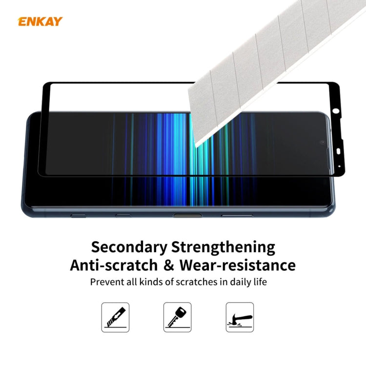 For Sony Xperia 5 II Hat-Prince ENKAY Clear TPU Shockproof Case Soft Anti-slip Cover + 0.26mm 9H 2.5D Full Glue Full Coverage Tempered Glass Protector Film - Sony Cases by ENKAY | Online Shopping UK | buy2fix