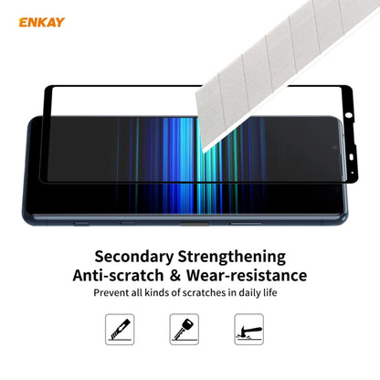 For Sony Xperia 5 II Hat-Prince ENKAY Clear TPU Shockproof Case Soft Anti-slip Cover + 0.26mm 9H 2.5D Full Glue Full Coverage Tempered Glass Protector Film - Sony Cases by ENKAY | Online Shopping UK | buy2fix