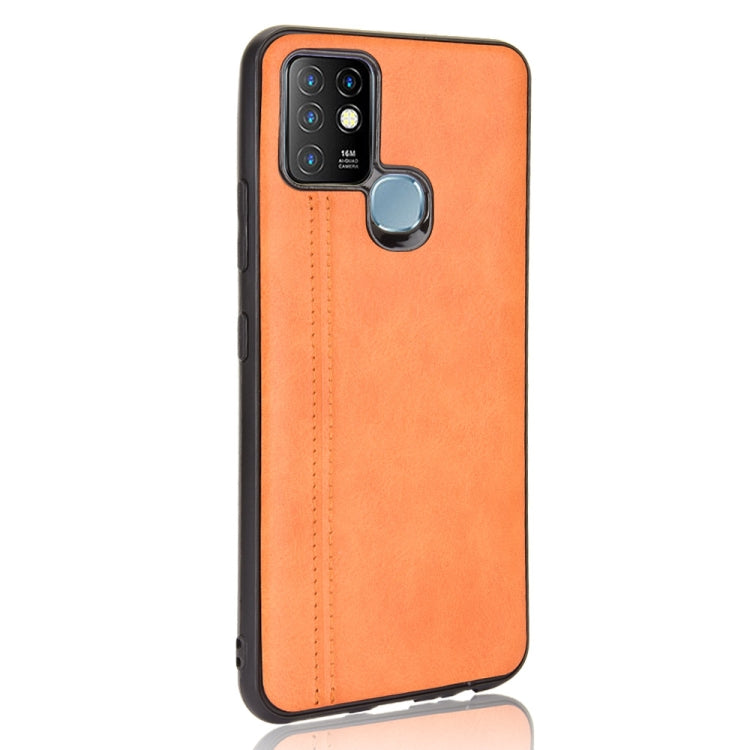 For Infinix Hot 10 Shockproof Sewing Cow Pattern Skin PC + PU + TPU Case(Orange) - Infinix Cases by idewei | Online Shopping UK | buy2fix