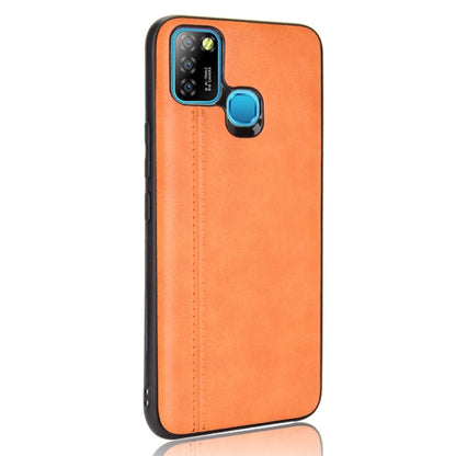 For Infinix Hot 10 Lite Shockproof Sewing Cow Pattern Skin PC + PU + TPU Case(Orange) - Infinix Cases by idewei | Online Shopping UK | buy2fix