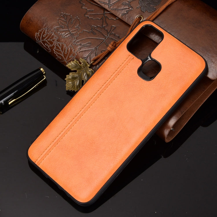 For Infinix Hot 10 Lite Shockproof Sewing Cow Pattern Skin PC + PU + TPU Case(Orange) - Infinix Cases by idewei | Online Shopping UK | buy2fix