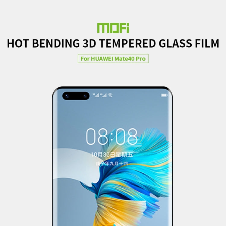 For Huawei Mate 40 Pro MOFI 9H 3D Explosion Proof Thermal Bending Full Screen Tempered Glass Film(Black) - Huawei Tempered Glass by MOFI | Online Shopping UK | buy2fix