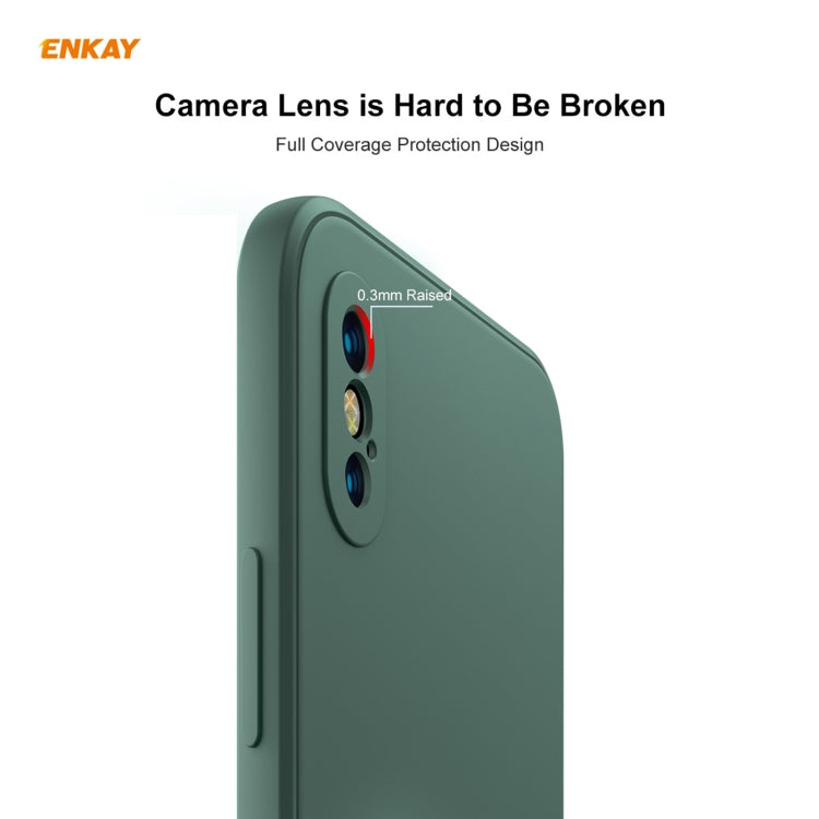 For iPhone X / XS ENKAY ENK-PC071 Hat-Prince Liquid Silicone Straight Edge Shockproof Protective Case(White) - More iPhone Cases by ENKAY | Online Shopping UK | buy2fix
