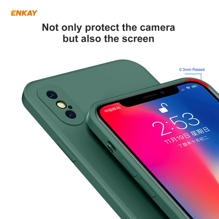 For iPhone X / XS ENKAY ENK-PC071 Hat-Prince Liquid Silicone Straight Edge Shockproof Protective Case(White) - More iPhone Cases by ENKAY | Online Shopping UK | buy2fix