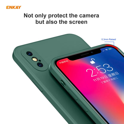For iPhone X / XS ENKAY ENK-PC071 Hat-Prince Liquid Silicone Straight Edge Shockproof Protective Case(White) - More iPhone Cases by ENKAY | Online Shopping UK | buy2fix