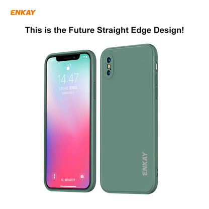For iPhone XS Max ENKAY ENK-PC072 Hat-Prince Liquid Silicone Straight Edge Shockproof Protective Case(White) - More iPhone Cases by ENKAY | Online Shopping UK | buy2fix