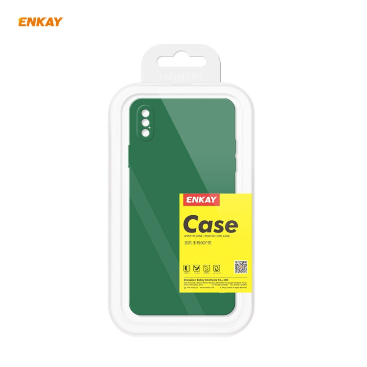 For iPhone XS Max ENKAY ENK-PC072 Hat-Prince Liquid Silicone Straight Edge Shockproof Protective Case(White) - More iPhone Cases by ENKAY | Online Shopping UK | buy2fix