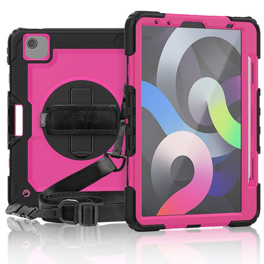 For iPad Air 2022 / 2020 10.9 Shockproof Black Silica Gel + Colorful PC Protective Case(Black+Hot Pink) - iPad Air (2022) / (2020) 10.9 Cases by buy2fix | Online Shopping UK | buy2fix