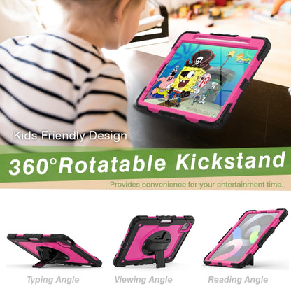 For iPad Air 2022 / 2020 10.9 Shockproof Black Silica Gel + Colorful PC Protective Case(Black+Hot Pink) - iPad Air (2022) / (2020) 10.9 Cases by buy2fix | Online Shopping UK | buy2fix