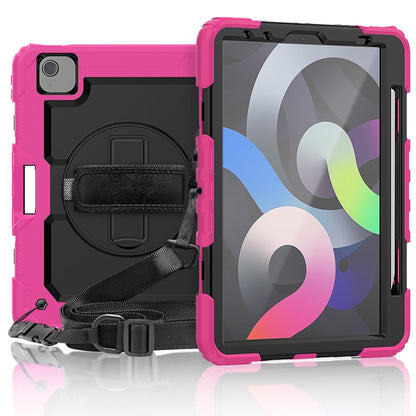 For iPad Air 2022 / 2020 10.9 Shockproof Black Silica Gel + Colorful PC Protective Case(Hot Pink) - iPad Air (2022) / (2020) 10.9 Cases by buy2fix | Online Shopping UK | buy2fix