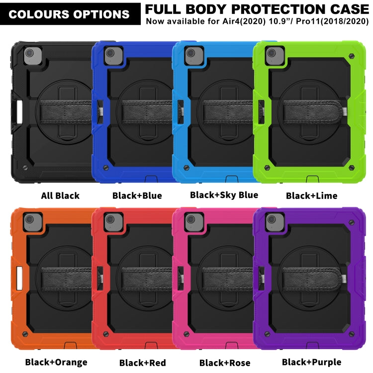 For iPad Air 2022 / 2020 10.9 Shockproof Black Silica Gel + Colorful PC Protective Case(Black+Hot Pink) - iPad Air (2022) / (2020) 10.9 Cases by buy2fix | Online Shopping UK | buy2fix