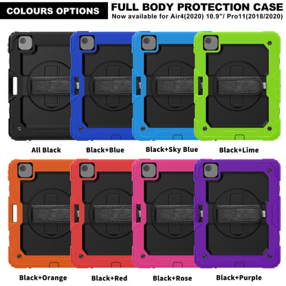 For iPad Air 2022 / 2020 10.9 Shockproof Black Silica Gel + Colorful PC Protective Case(Black+Hot Pink) - iPad Air (2022) / (2020) 10.9 Cases by buy2fix | Online Shopping UK | buy2fix