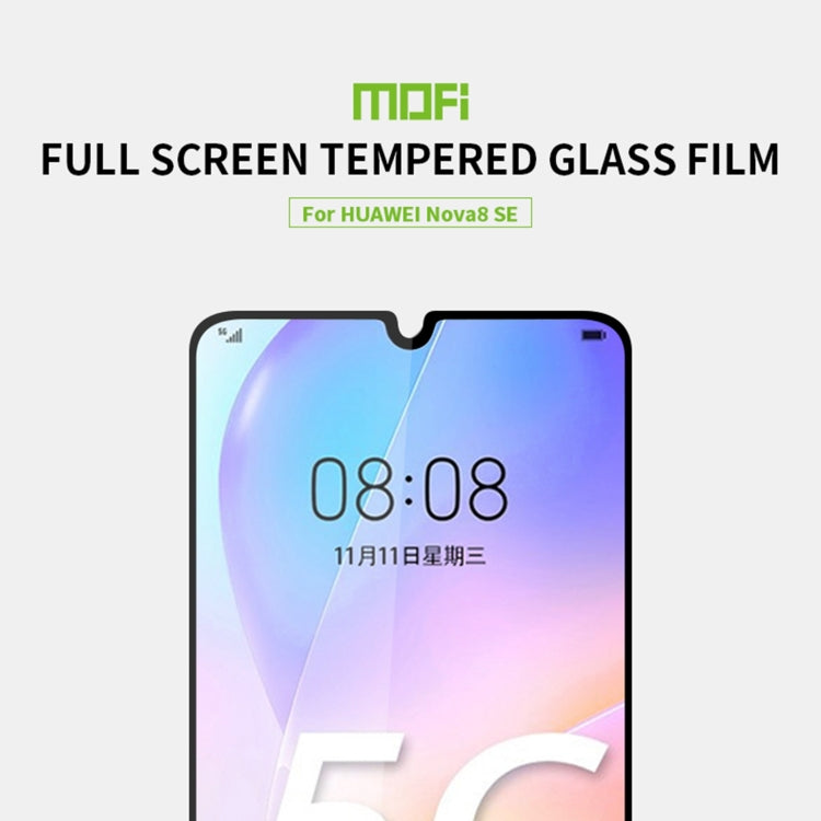 For Huawei Nova 8 SE MOFI 9H 2.5D Full Screen Tempered Glass Film(Black) - Huawei Tempered Glass by MOFI | Online Shopping UK | buy2fix