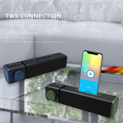 New Rixing NR4023 TWS Wireless Stereo Bluetooth Speaker, Support TF Card & MP3 & FM & Hands-free Call & 3.5mm AUX(Green) - Desktop Speaker by NewRixing | Online Shopping UK | buy2fix