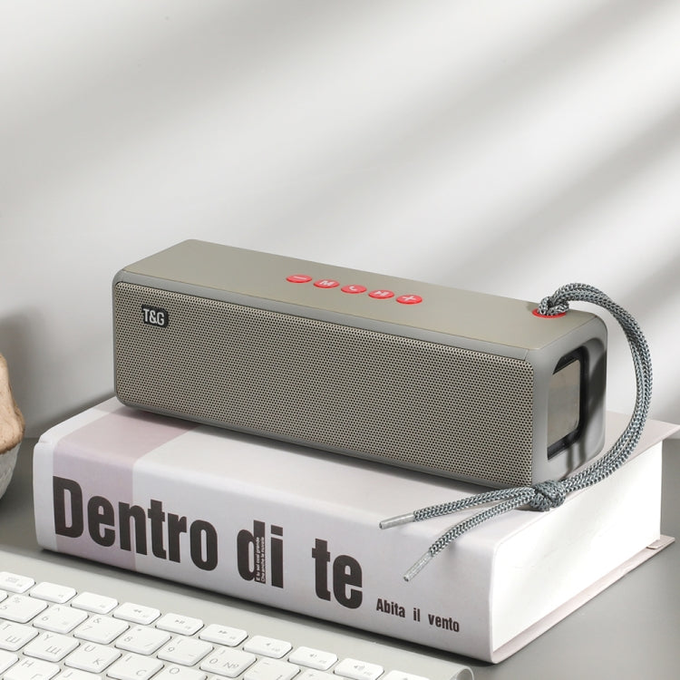 T&G TG271 TWS Subwoofer Bluetooth Speaker With Braided Rope, Support USB/AUX/TF Card/FM(Gray) - Desktop Speaker by T&G | Online Shopping UK | buy2fix