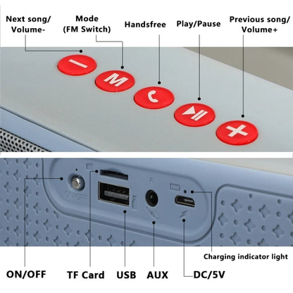 T&G TG271 TWS Subwoofer Bluetooth Speaker With Braided Rope, Support USB/AUX/TF Card/FM(Blue) - Desktop Speaker by T&G | Online Shopping UK | buy2fix